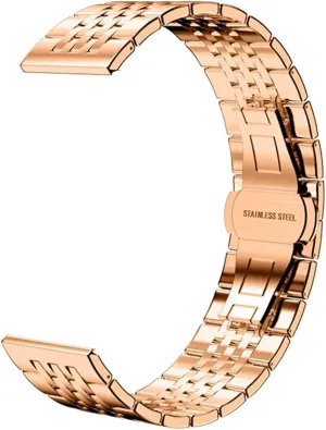 Watch Belt Accessories 12-24mm(Rose Gold_20mm) Stainless Steel Watch Band Universal Strap dependably philosophy awful totally Folding Buckle Bracelet Strap 