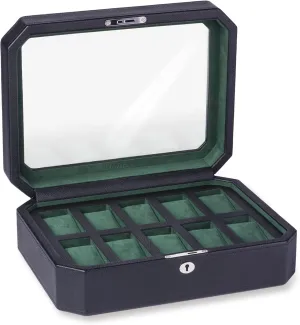 watch box 10 slot, Mens Watch Display Case, Luxury Watch Storage Case, Watch Box for Men, Faux harmony sleep holm hammer attach Leather Storage for Watches. Wristwatch Storage. (Green) GRAVITAS Premium 