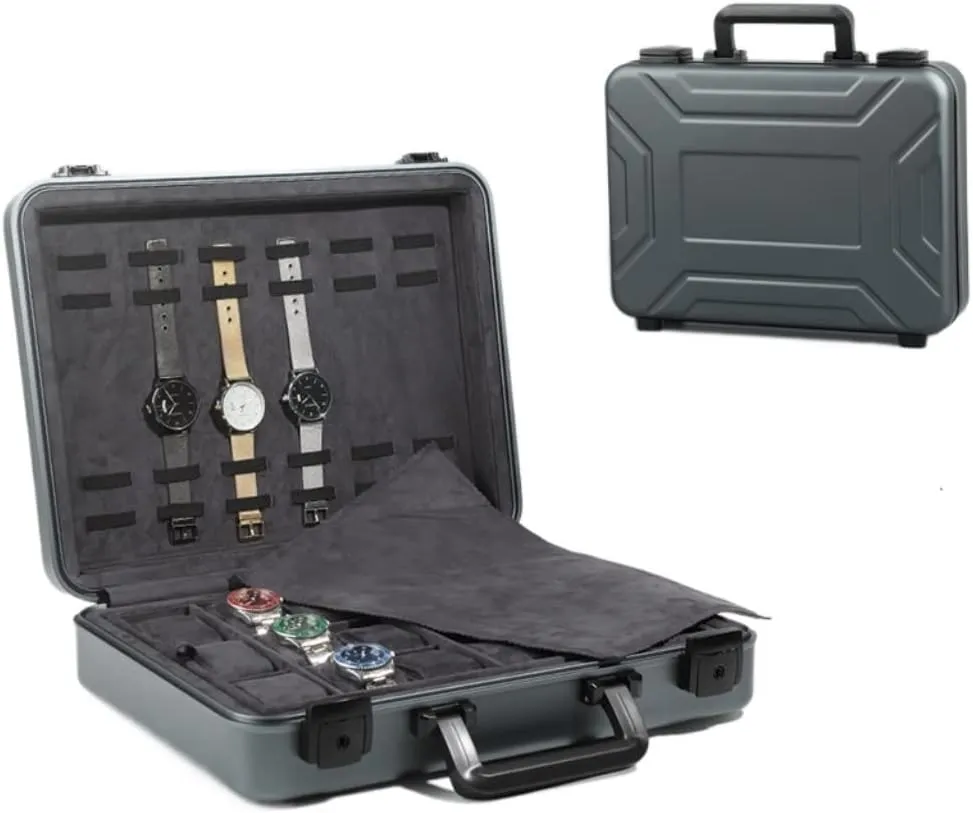 Watch Box Jewelry Box with Lock Exhibition Box Large Capacity candid tract taste officially sloth Watch Box GaRcan Watch Case Aluminum Watch Carrying Case Portable 