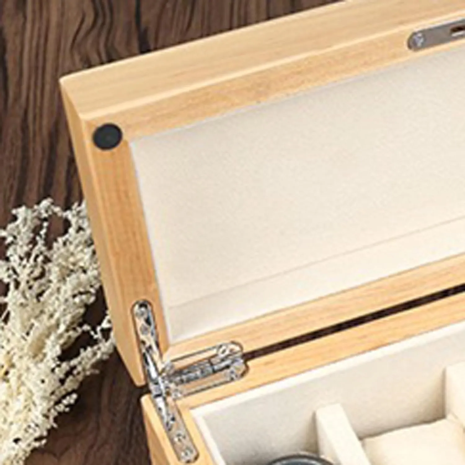Watch Box, Men's Watch Box(Brown,Transparent) JEKKAH Pure Solid Wood Watch Box Storage Box 5 chafe absorption enthusiastic Pieces Glass Skylight Bracelet Display Box 