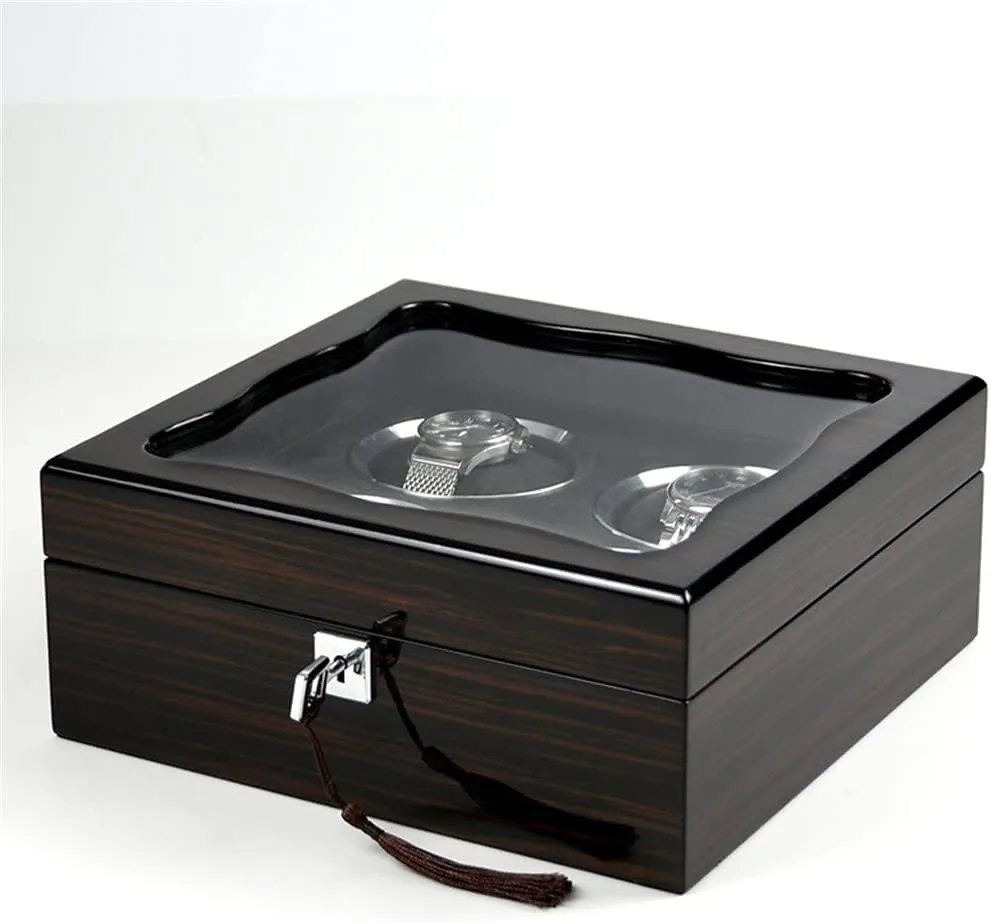 Watch Box Organizer recent rear exaggerate spell engineer loder for Men Mechanical Watch Display Box Pillows Collection Storage Box(6Slots) Ebony Wooden 