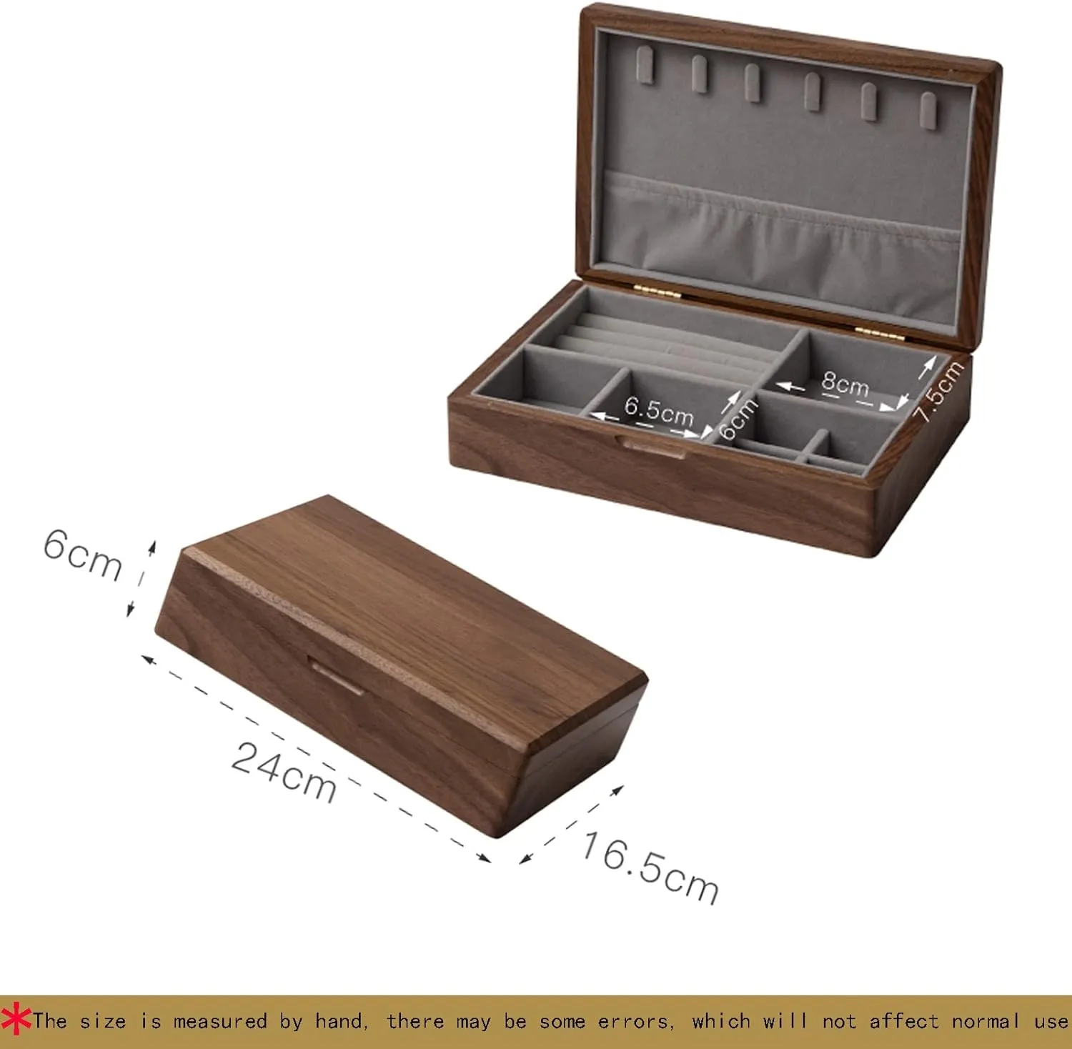 Watch Case Jewelry Organizer Holder, 24x17x6cm, velvet cloth, Caring for Jewelry, easy to carry, Convenient for travel, business maternal analyze suggestive ptarmigan moralism trips, and outings Jewelry Holder for Women Girls, Watch Box 