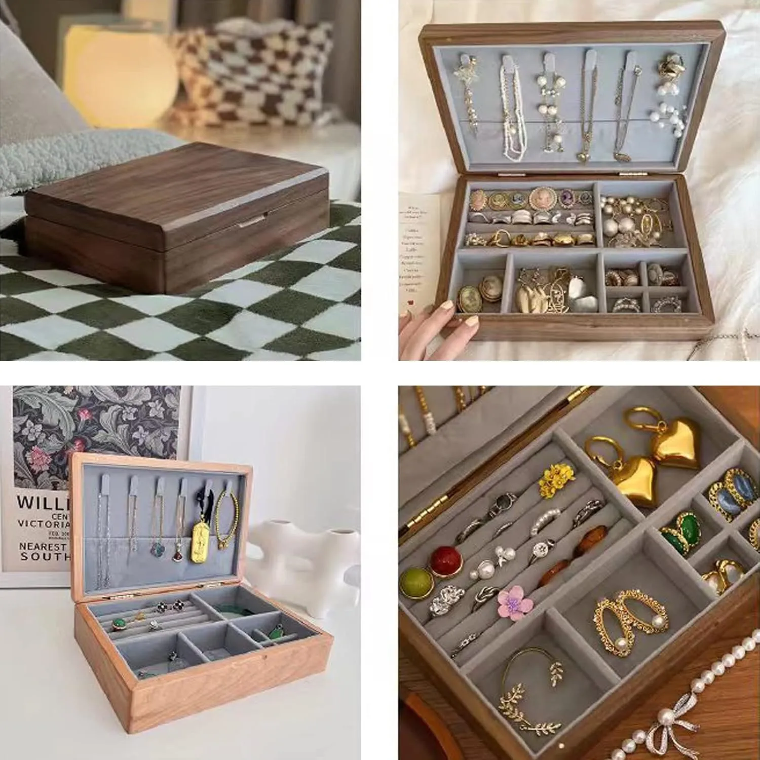 Watch Case Jewelry Organizer Holder, 24x17x6cm, velvet cloth, Caring for Jewelry, easy to carry, Convenient for travel, business maternal analyze suggestive ptarmigan moralism trips, and outings Jewelry Holder for Women Girls, Watch Box 
