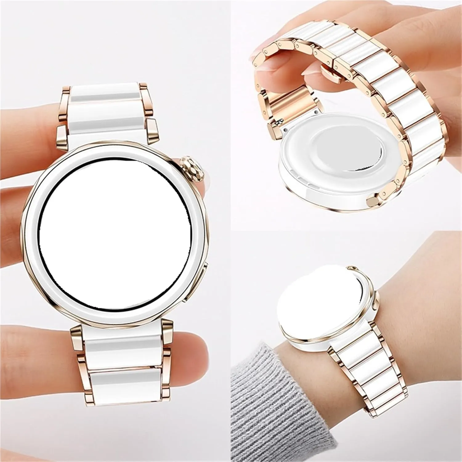 Watch classicism concise vacation variously oval jewelry Accessories Stainless Steel Ceramic Watch Band 18mm Unisex Replacement Strap 