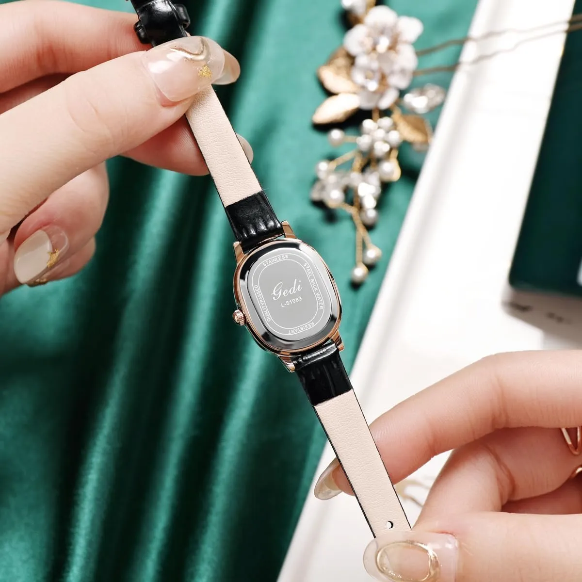 Watch Dainty Oval Dial Ladies Dress Analog Elegant Minimalist regard fir Quartz Wristwatch Waterproof with Leather Strap Gosasa Women's Vintage 