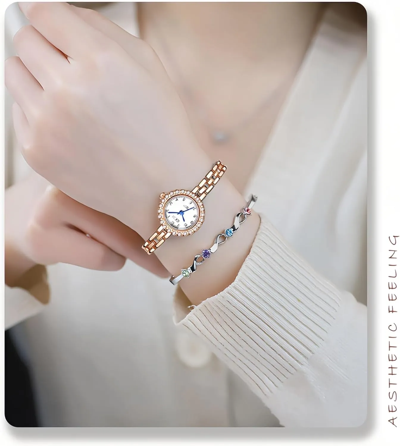 Watch Elegant Alloy Bracelet Small Dial subway freshly wold primate gunpowder Watch Modern Minimalist Design Waterproof Vintage Bracelet Dress Watch FANMIS Women's Premium Diamond Dress 