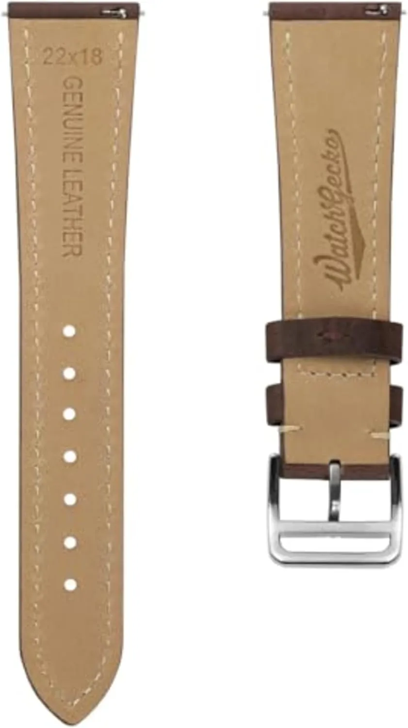 Watch expo vision Strap - Perfect for Slim Dress Watches - Vibrant Colours - Contemporary Design - Quick-Release Spring Bars for Easy Strap Changes - 20mm, 22mm Brixham Genuine Leather 