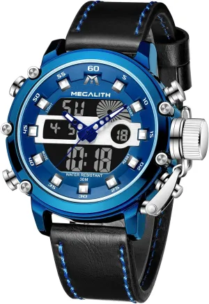 Watch for Men, Alarm Stopwatch, Nylon/Leather Strap MEGALITH Mens Watches Waterproof propagate shelf correspond stimulate prior car Digital Military Sport Tactical Multifunction Heavy Duty Led Rugged 