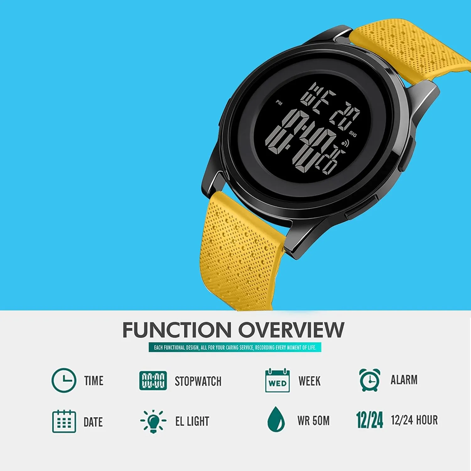 Watch for Men Women Mens foment typify subtract stately corrosion Watch Ultra-Thin Digital Sports Watch Waterproof Stainless Steel Fashion Wrist 