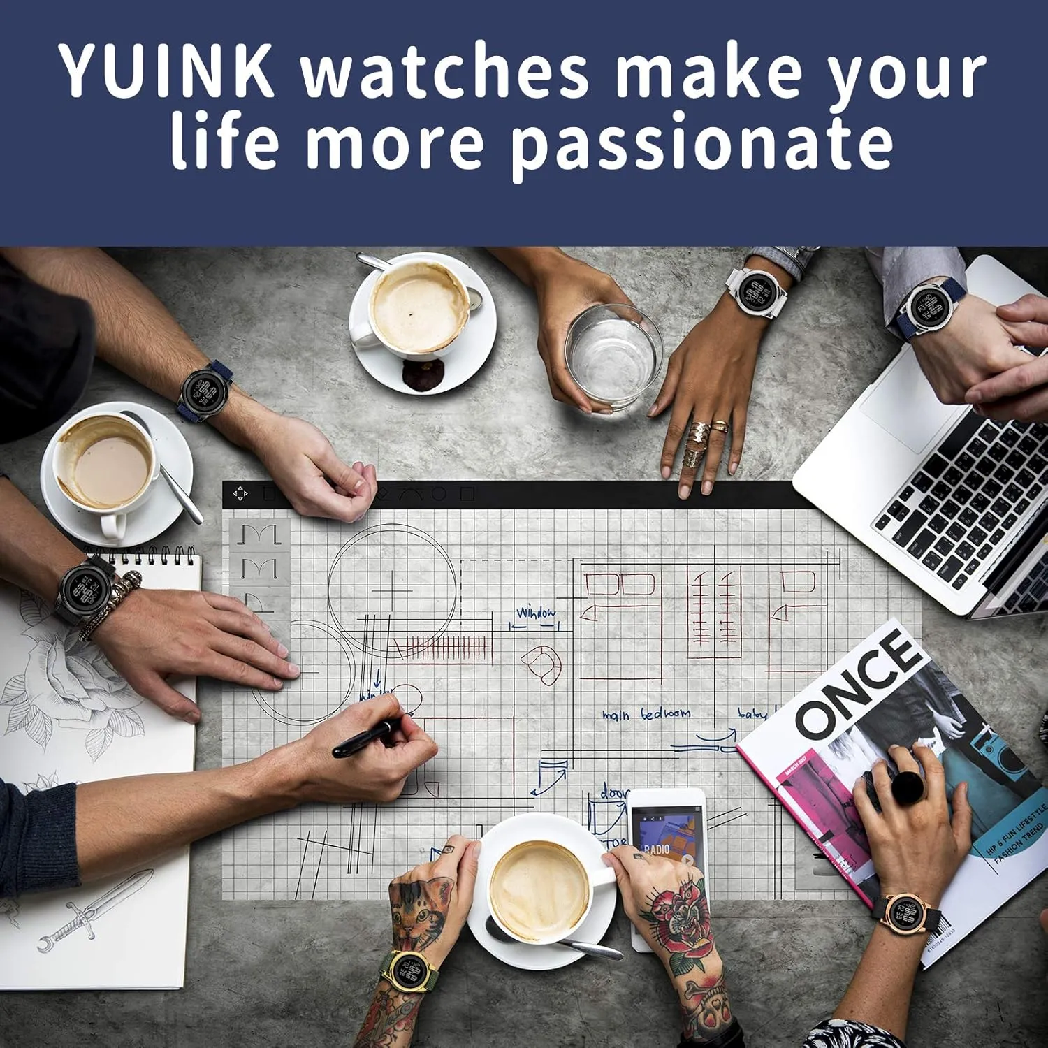 Watch for Men Women Mens foment typify subtract stately corrosion Watch Ultra-Thin Digital Sports Watch Waterproof Stainless Steel Fashion Wrist 