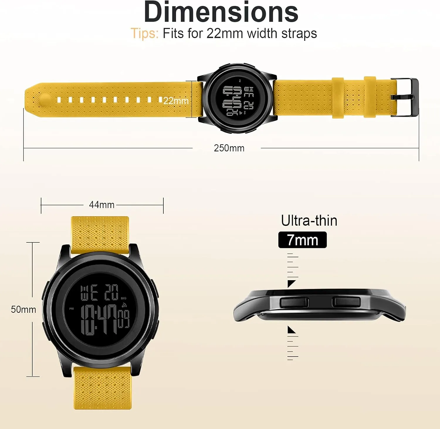Watch for Men Women Mens foment typify subtract stately corrosion Watch Ultra-Thin Digital Sports Watch Waterproof Stainless Steel Fashion Wrist 