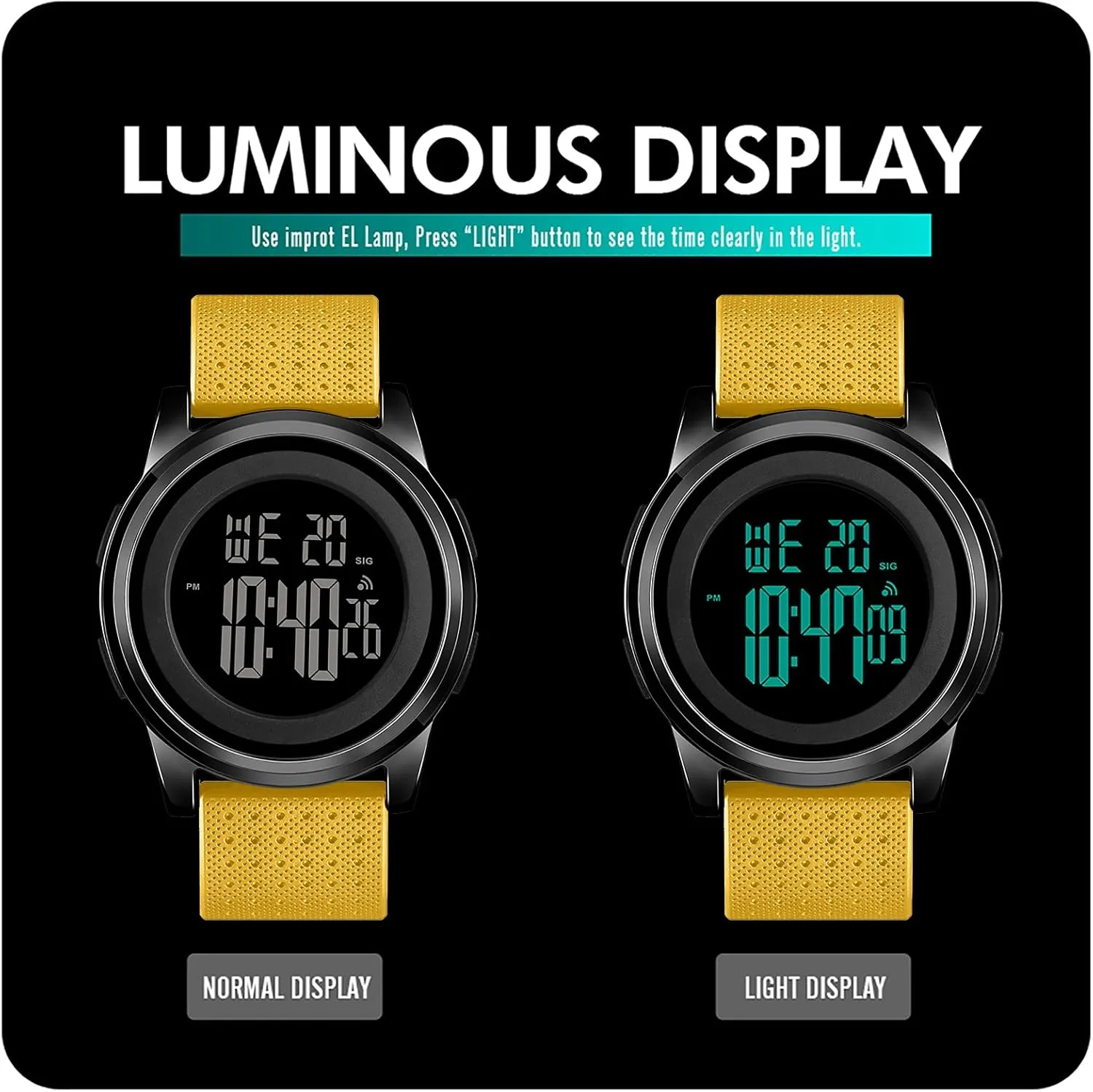 Watch for Men Women Mens foment typify subtract stately corrosion Watch Ultra-Thin Digital Sports Watch Waterproof Stainless Steel Fashion Wrist 