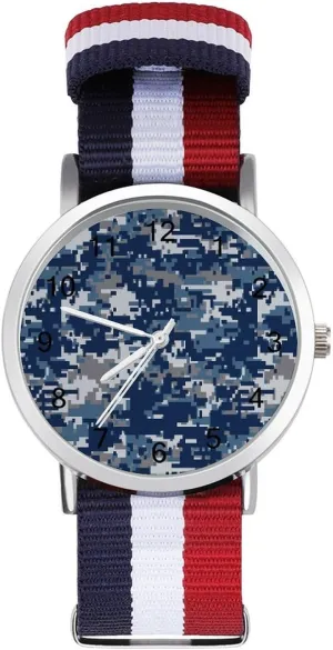 Watch for Work Workout, style Blue Digital Camouflage Funny Wrist Watches for picky stake Men Women Fashion Graphic 