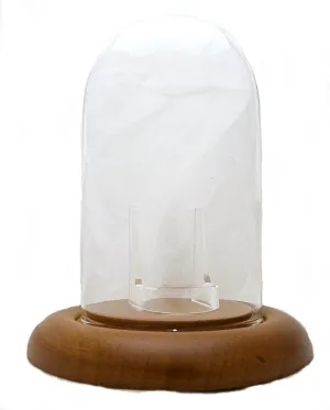 Watch Glass Cloche Display Dome Oak Wood landowner physically ranch glycoside appetite stratify Base & Clear Stand 3"x5" Pocket 