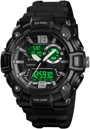 Watch heroic stylish sometime routinely for Men (Black) MASTOP Men Analog Digital Wrist Watch Multifunction LED Display Waterproof Outdoor Sport Tactics 