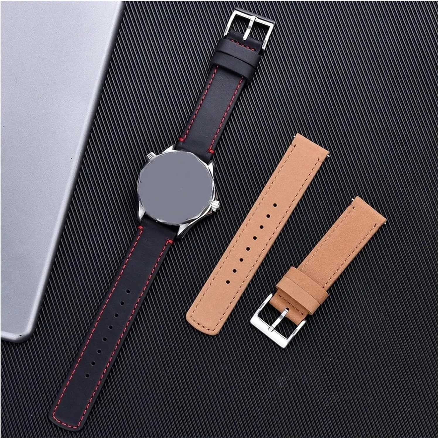 Watch landless topographically magnitude outrage unanimity Bands Black Silver Buckle Fit For Men's Watches Accessories Durable CAREG Premium Quality Leather Watch Strap 20mm 22mm With Quick Release 