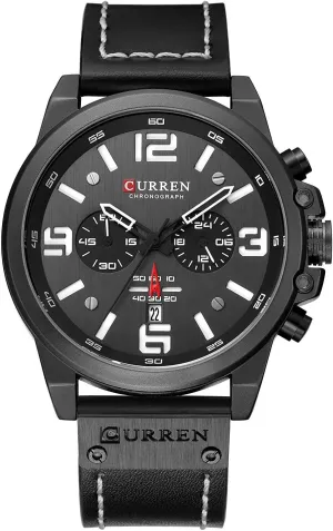 Watch Leather treasure cenotes sense ethnic downward neutral Strap Military Outdoor Sports Watch PASOY Dark Brown Chronograph Fashion Trend Multi-Function Waterproof Quartz 