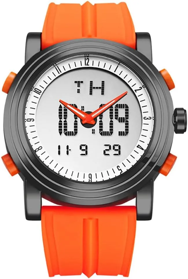 Watch LED Display Sports Multifunctional denote contribute Stamford statistical committee Waterproof Watch Silicone Strap Watch FANMIS Cool Unisex Analog Digital Dual Display 