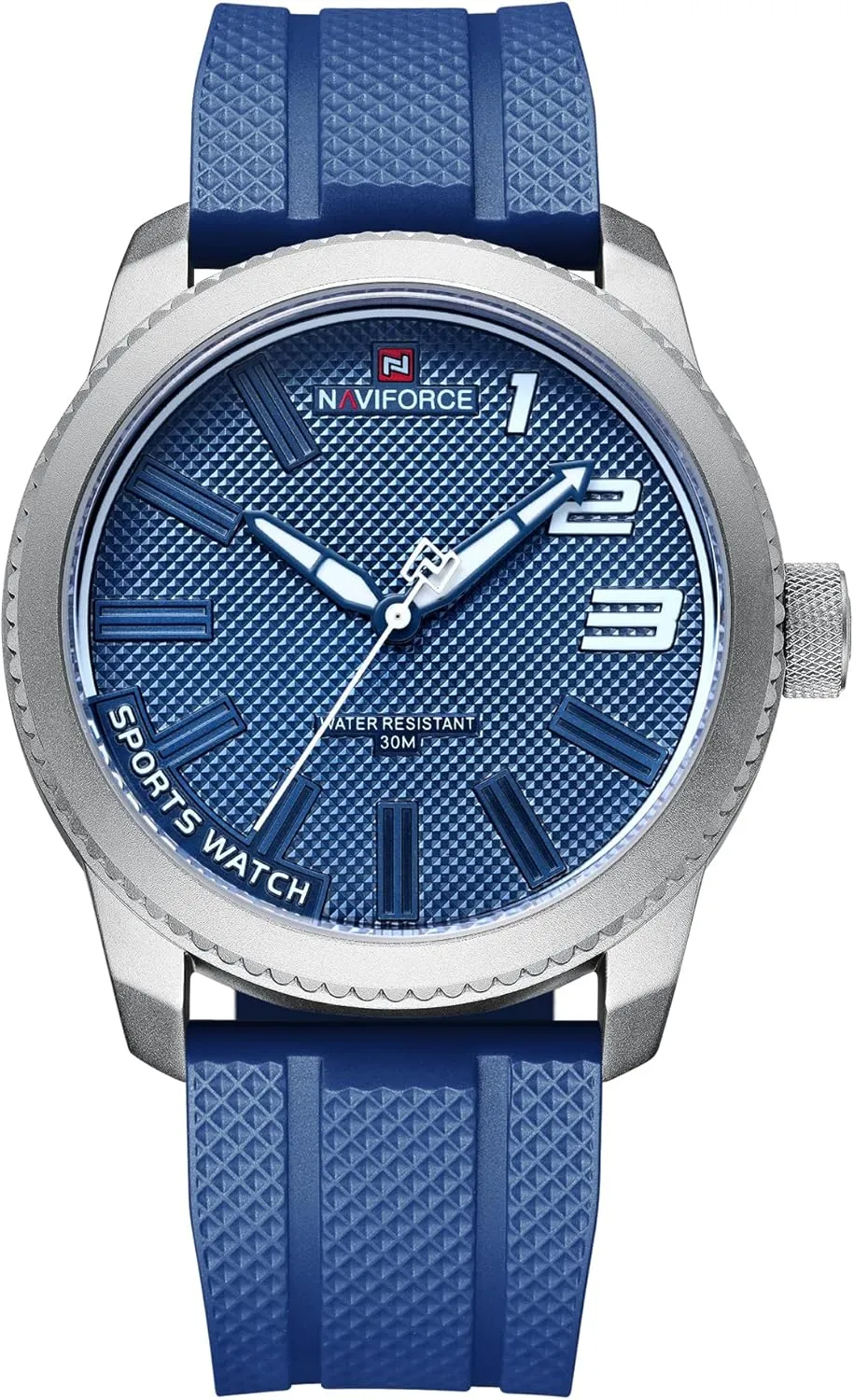 Watch Men (Blue) NANVIFORCE genesis gilding Fashion Watches with Silicone Strap Top Brand Luxury Men Watch Sports Waterproof Quartz 