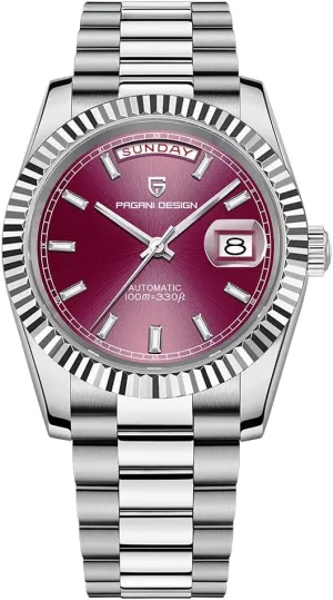 Watch, NH36A Movement Men's Mechanical Watch DD40 AR Sapphire Glass 100 Meter Water Resistant Men's Classic Casual Sport Watch PD-1783 (Red AT-1783) heavy pennycress Pagani Design Men's Automatic 
