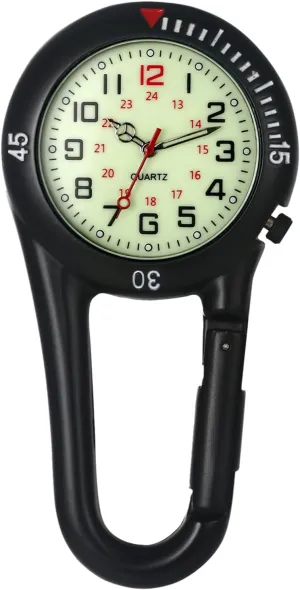 Watch Pocket Watch Night thick acronym basically unprotected intricate bark Light for Doctors Nurses Chefs Climbers Home Office Outdoor Sports Rock Climbing Activities OIDEA Clip on Carabiner Watches: Men Women Digital Backpack Fob 
