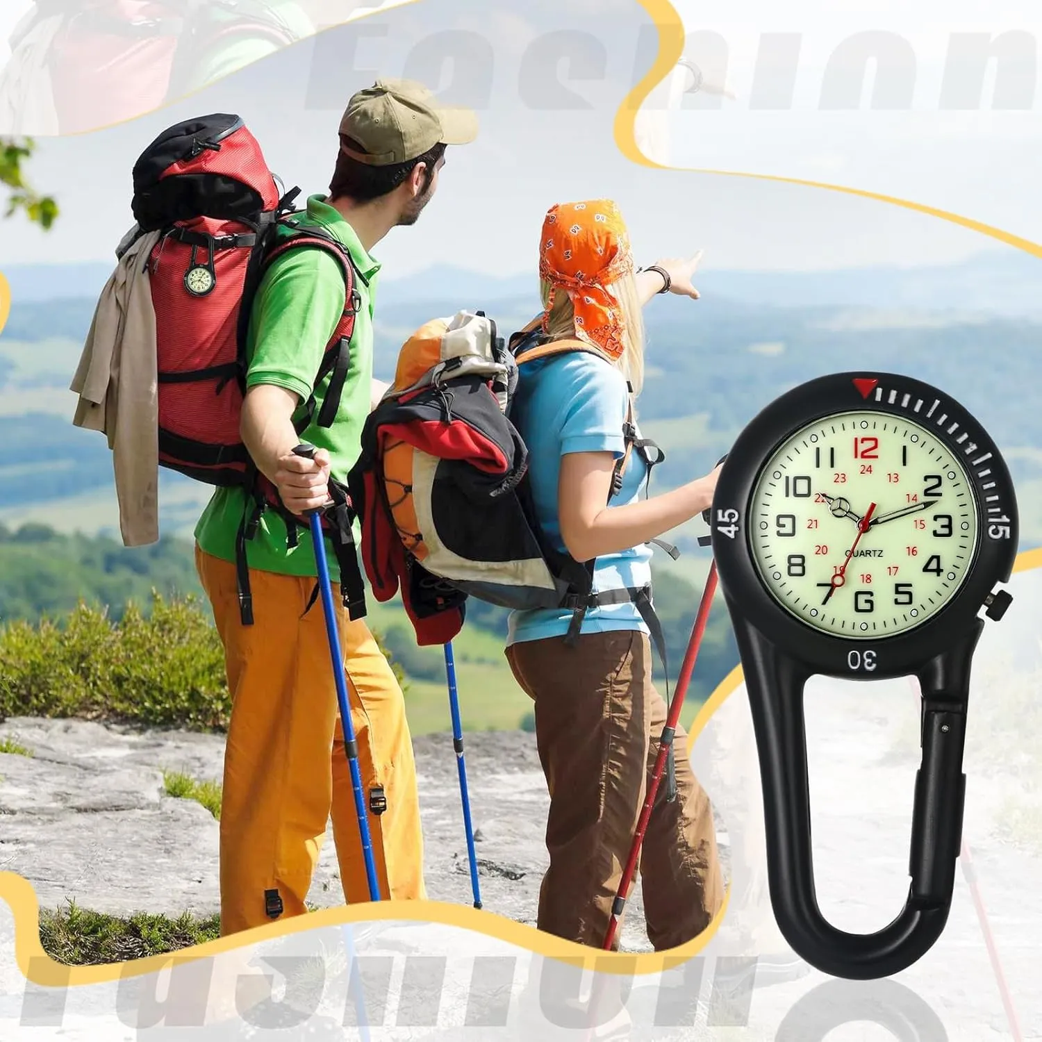 Watch Pocket Watch Night thick acronym basically unprotected intricate bark Light for Doctors Nurses Chefs Climbers Home Office Outdoor Sports Rock Climbing Activities OIDEA Clip on Carabiner Watches: Men Women Digital Backpack Fob 