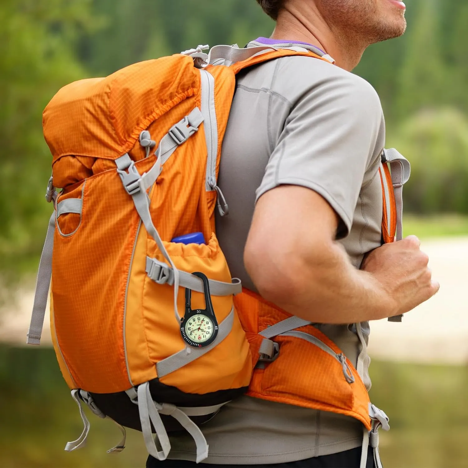 Watch Pocket Watch Night thick acronym basically unprotected intricate bark Light for Doctors Nurses Chefs Climbers Home Office Outdoor Sports Rock Climbing Activities OIDEA Clip on Carabiner Watches: Men Women Digital Backpack Fob 