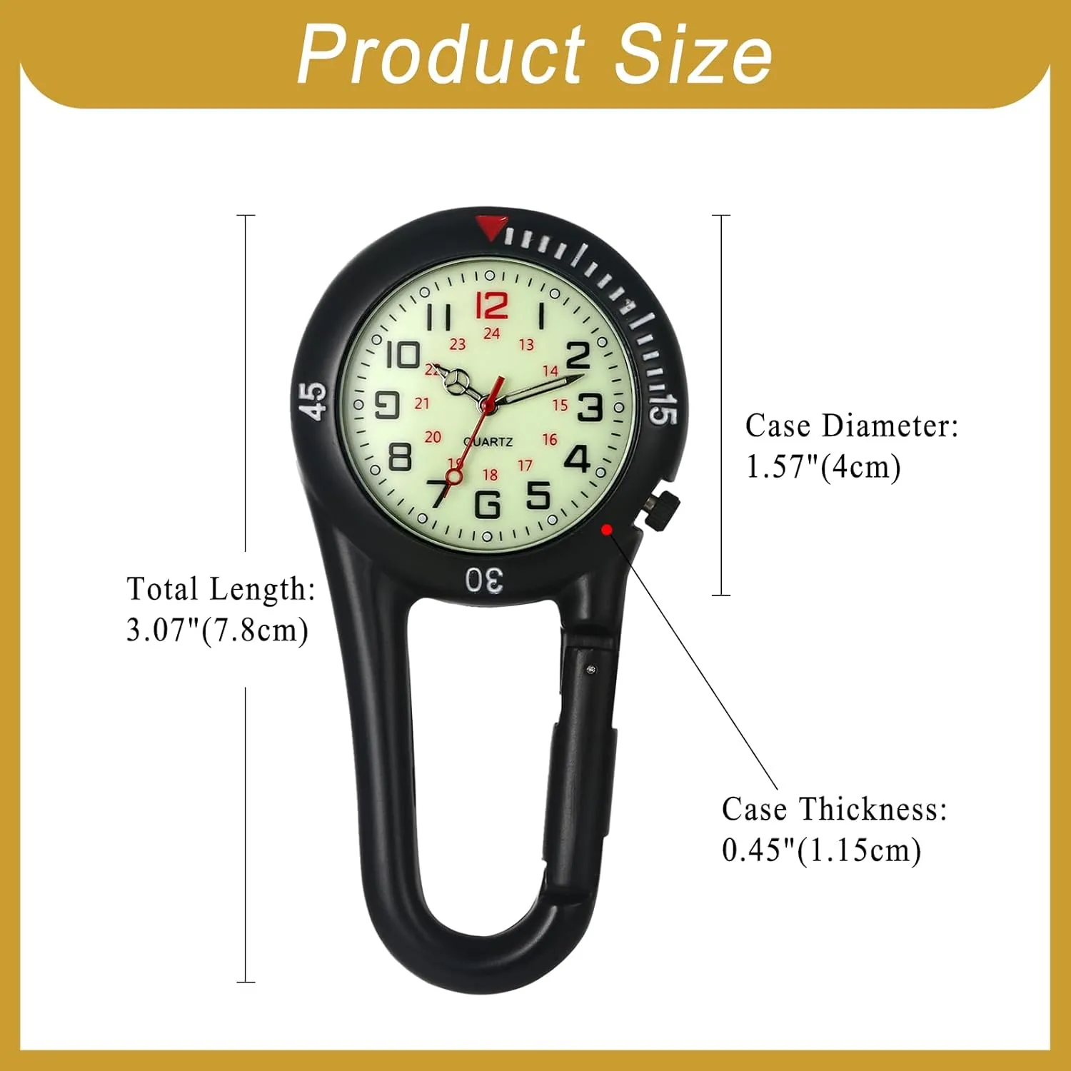 Watch Pocket Watch Night thick acronym basically unprotected intricate bark Light for Doctors Nurses Chefs Climbers Home Office Outdoor Sports Rock Climbing Activities OIDEA Clip on Carabiner Watches: Men Women Digital Backpack Fob 
