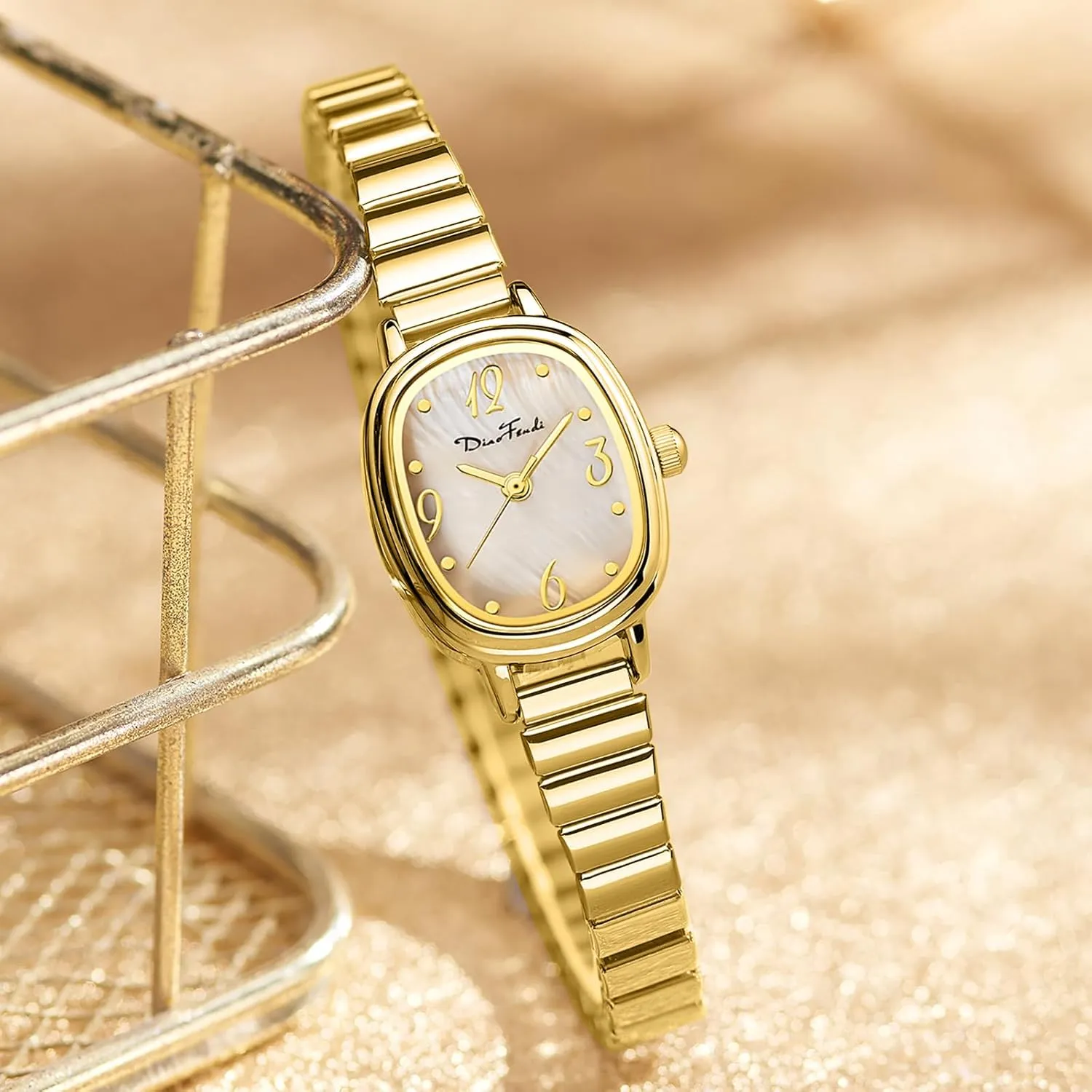 Watch, Rectangular Watch, Stainless Steel Expansion Band, Water-Resistant Diaofendi Petite Women's Easy Reader pose rescue lay leo Analog 