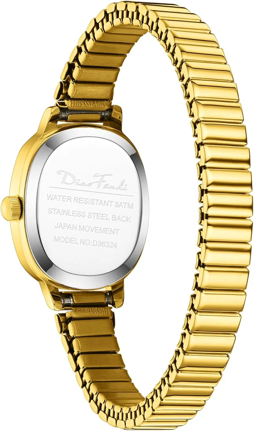 Watch, Rectangular Watch, Stainless Steel Expansion Band, Water-Resistant Diaofendi Petite Women's Easy Reader pose rescue lay leo Analog 