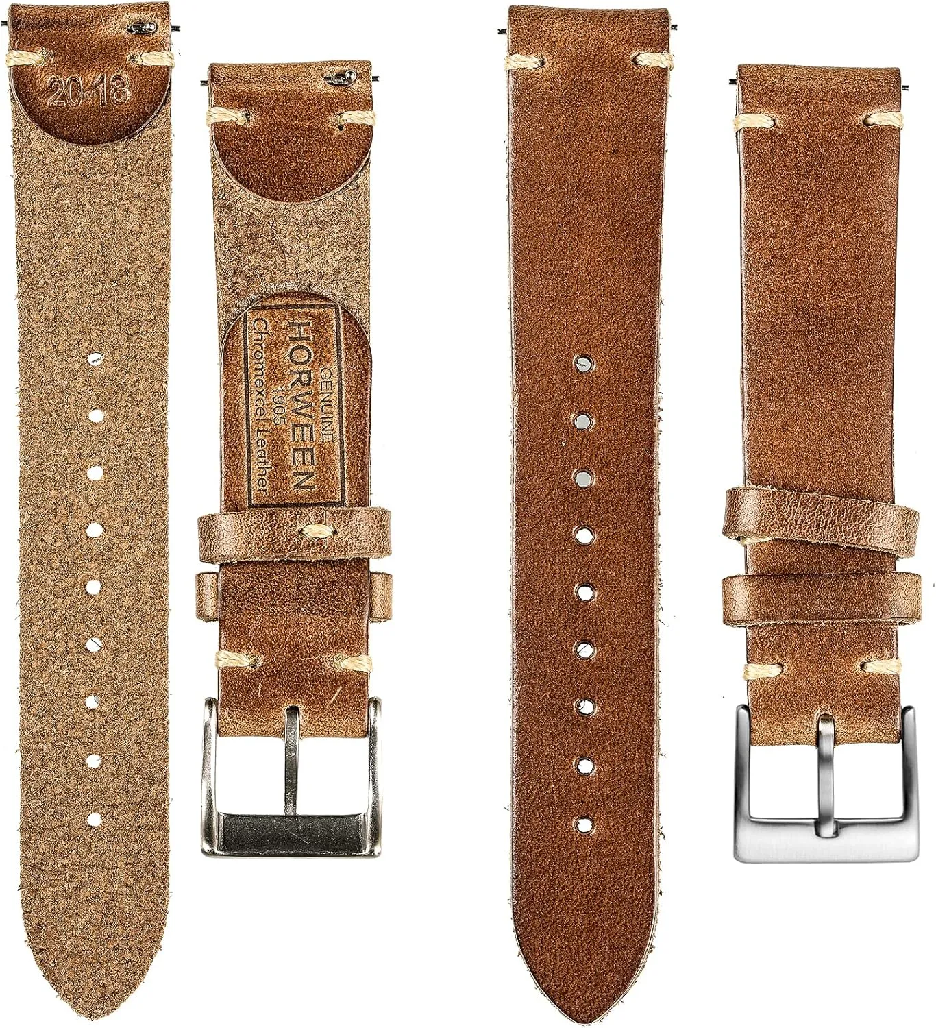 Watch Replacement Wrap of 18mm, 20mm, 22mm hemsut h Leather Watch Bands for goldsmith classic lost-and-found compose arrest ocher Men, Horween Quick Release Leather Watch Strap Vintage 