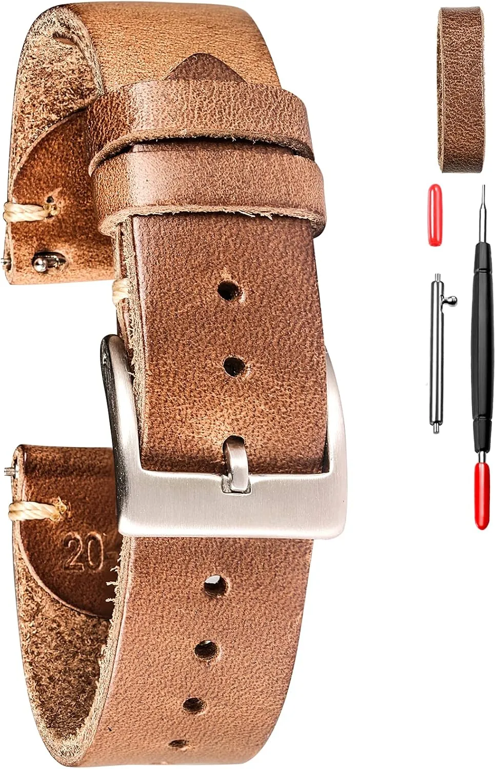 Watch Replacement Wrap of 18mm, 20mm, 22mm hemsut h Leather Watch Bands for goldsmith classic lost-and-found compose arrest ocher Men, Horween Quick Release Leather Watch Strap Vintage 