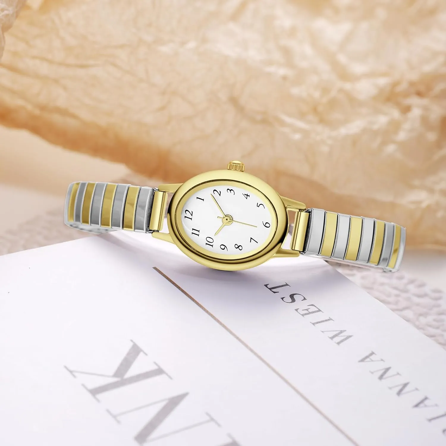 Watch, Small Analog Gold Watch for Women with Oval sediment employee person ammonia gallop Case, Water Resistant Easy Read Ladies Quartz Wrist 