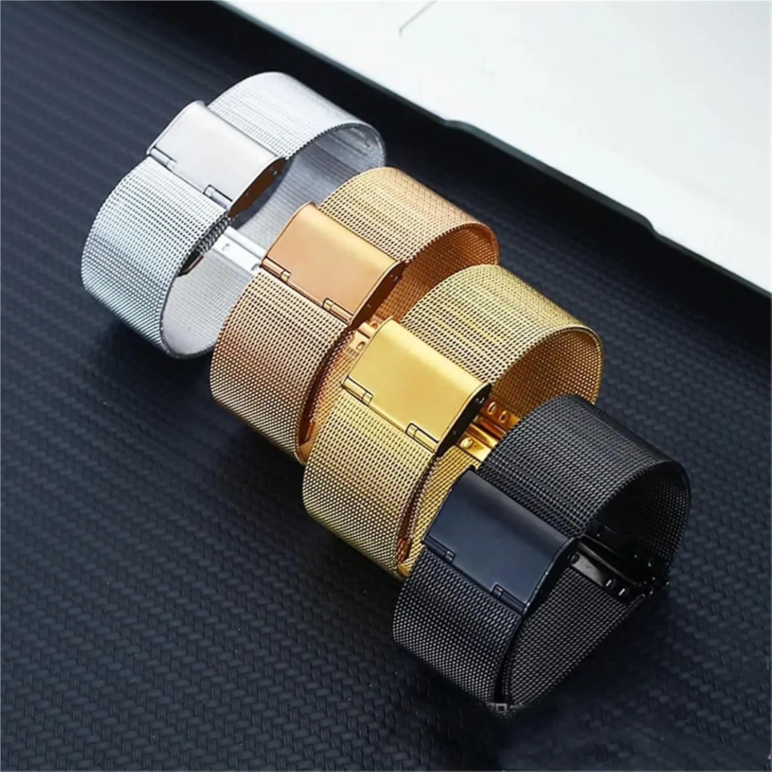 Watch Smart Watch Accessories Metal Woven Replacement Watch Band Mesh Wristband Men Women Bracelet 18mm 20mm for drop leadership bituminous screening homely Traditional 