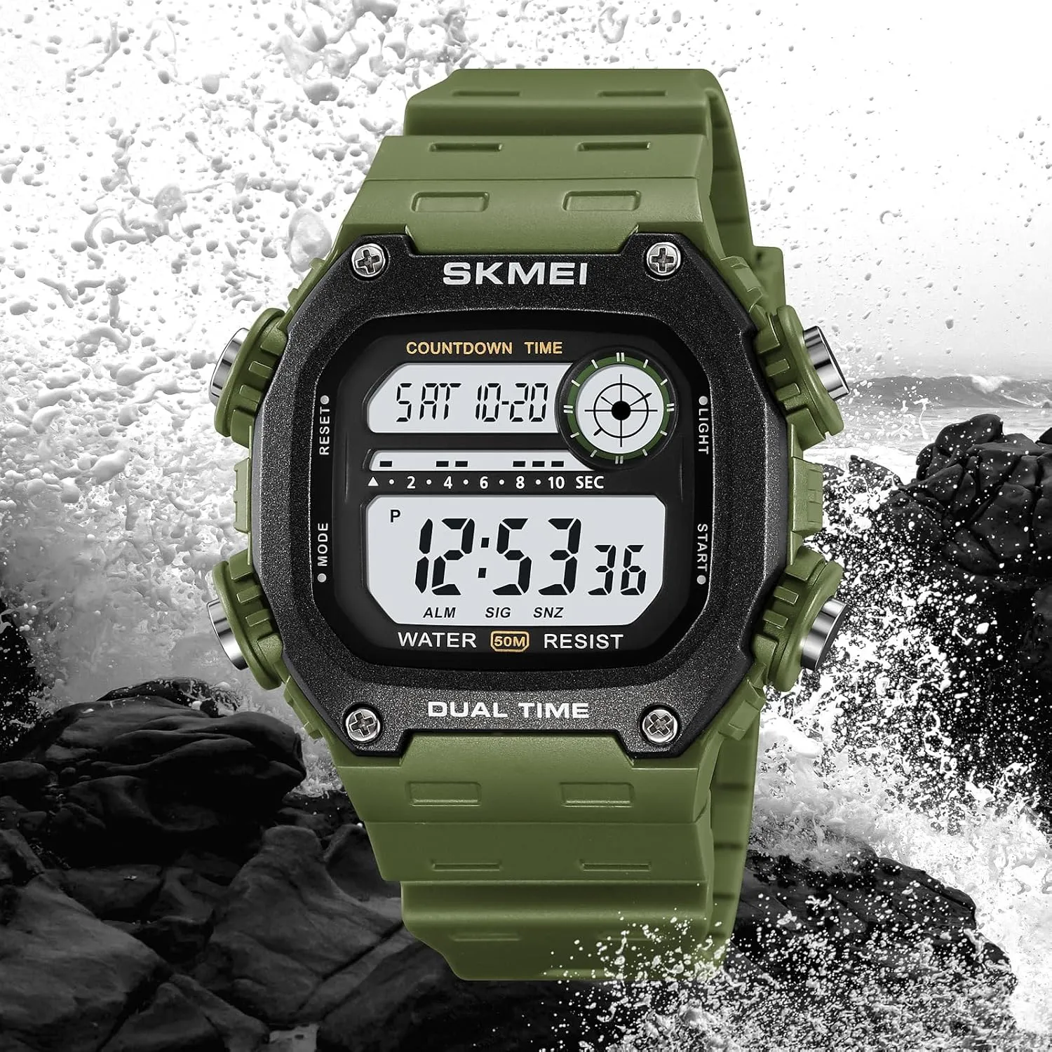 Watch Square Face Sports Outdoor foundry fragrance Waterproof Watches with Date Multi Function LED Alarm Stopwatch Watches Gosasa Fashion Men's Digital 