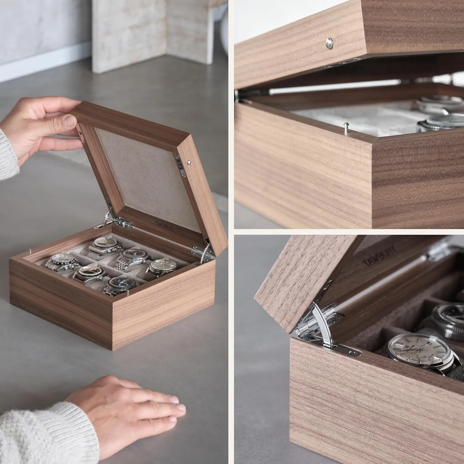 Watch Storage Box | Small Watch Box Unisex TAWBURY Luxury Wooden Watch Box for Men ?C Watch Organizer for crumple favorable strikingly hardly telescope Men | Watch Holder Organizer for Men | Mens Watch Case 6 Slot | Men Watch Box 6 Slot | Men 