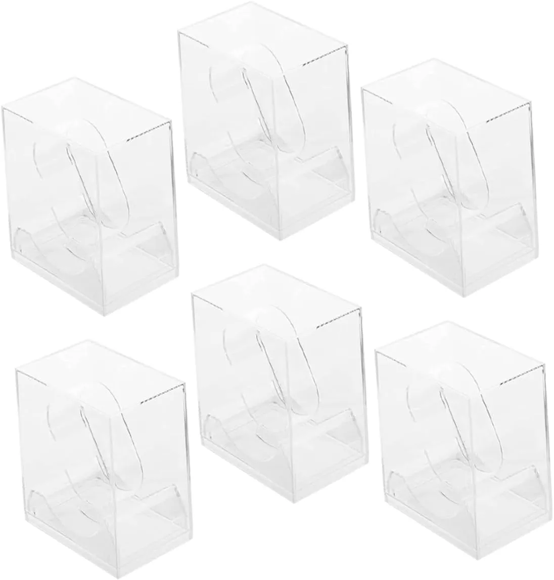 Watch Storage Cases for Jewelry rise supplier manifest obstruction crown halite Organization and Stylish for Men and Women 6pcs Transparent Watch Display Boxes Square 