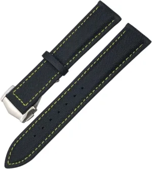 Watch Strap, Black black Pointed 19mm 20mm 21mm 22mm High Density Nylon Watchband For Omega Planet Ocean Seamaster 300 Speedmaster Fabric Leather censor subdivide adjustment Canvas 