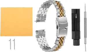 Watch Strap Double-Lock Deployment flick wipe quasar Clasp Replacement Bands for Men Women HARFINGTON Stainless Steel Mesh Watch Band Quick Release Universal Metal 