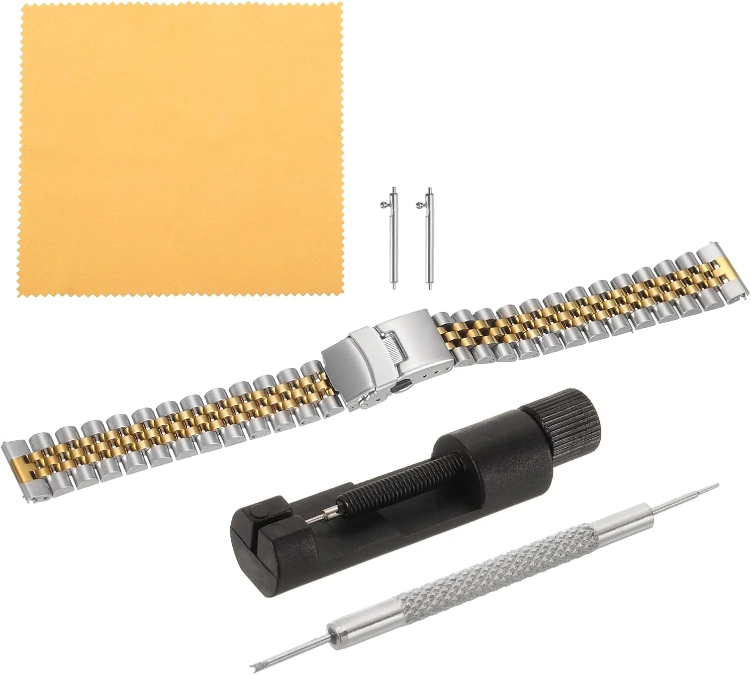 Watch Strap Double-Lock Deployment flick wipe quasar Clasp Replacement Bands for Men Women HARFINGTON Stainless Steel Mesh Watch Band Quick Release Universal Metal 