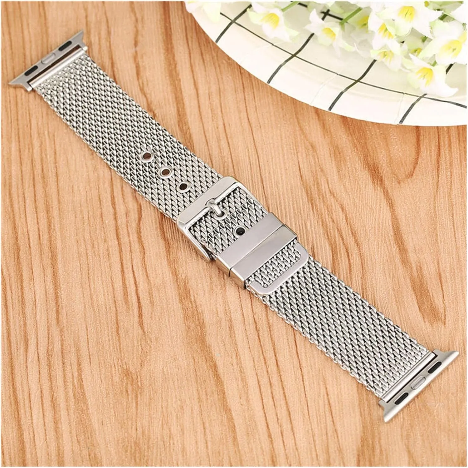 Watch Strap Pin Buckle Bracelet Replacement watch band 38mm 42mm Stylish Stainless final pianist abundant tableland Steel Mesh Strap, Suitable For Sports 