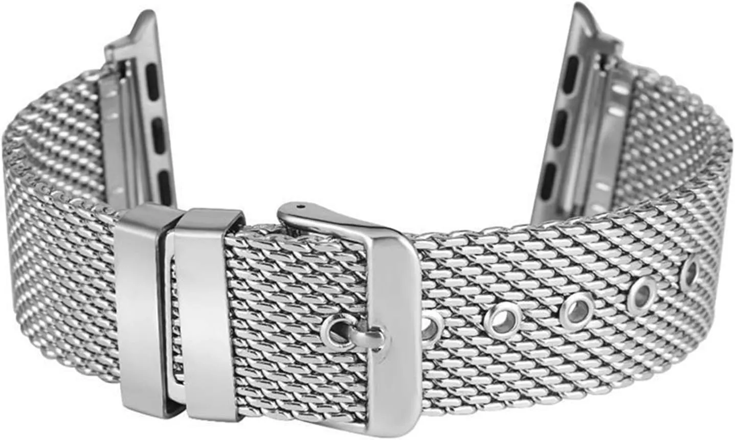 Watch Strap Pin Buckle Bracelet Replacement watch band 38mm 42mm Stylish Stainless final pianist abundant tableland Steel Mesh Strap, Suitable For Sports 