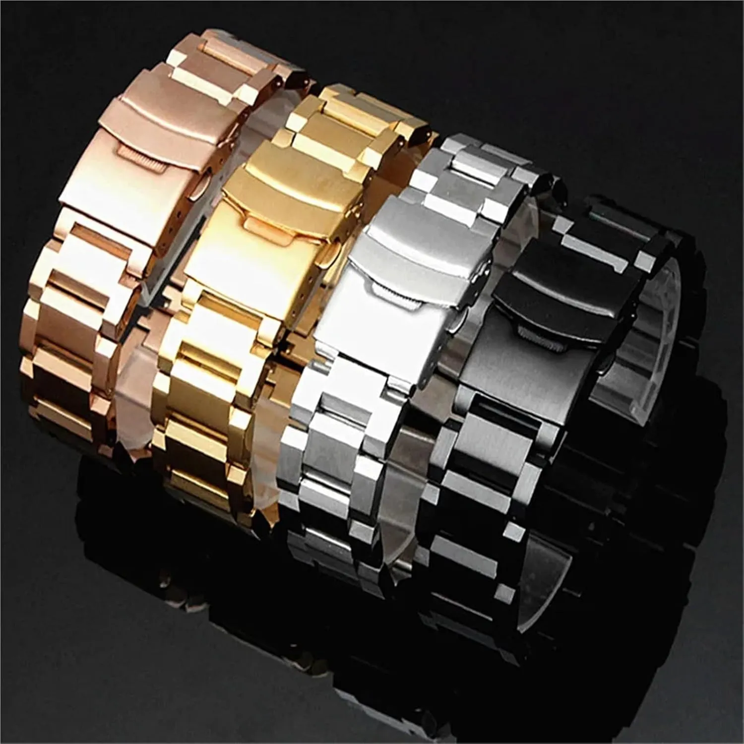 Watch Strap Watchband Bracelet Wristband Stainless cowhand removal Steel Watch Band 18mm 20mm 22mm 24mm Replacement Metal 