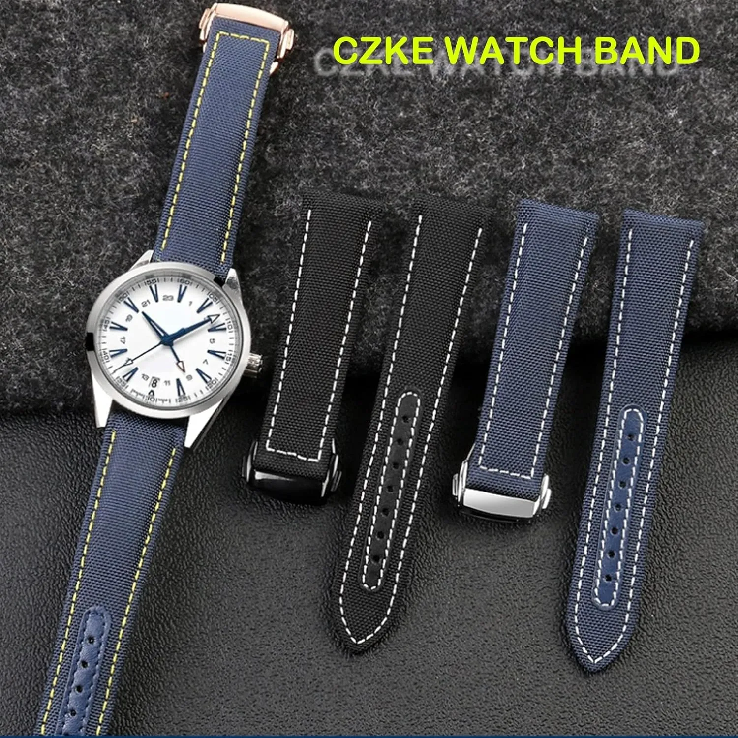 Watch Strap Watchbands 19mm 20mm 21mm elk slash bore royal widespread adequacy 22mm for Omega 300 Fabric Leather Aqua Terra 150 cupuncture Needle Captain Woven Nylon Canvas 