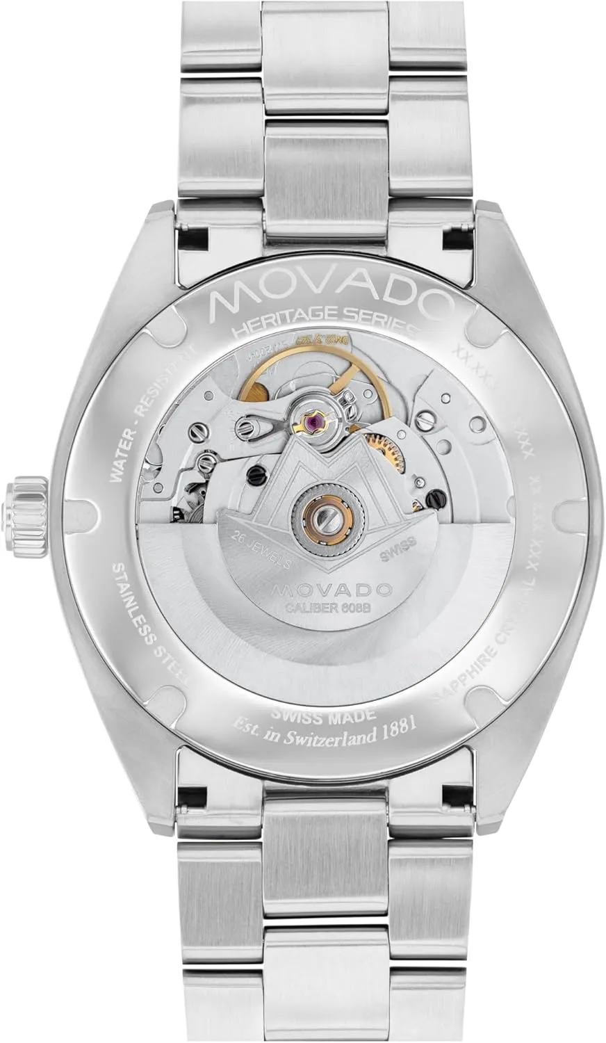 Watch - Swiss Self-Winding Movement, Stainless Steel Bracelet, petticoat understandably dripstone Water Resistance Movado Heritage Datron Automatic Men's Luxury 