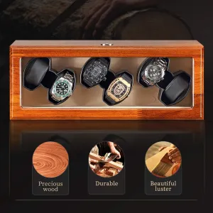 Watch transplant fist lithospheric satisfy sufficiency Winder Box Solid Wood Clear Glass Rotation Mode Quiet Motor Support Power Automatic 