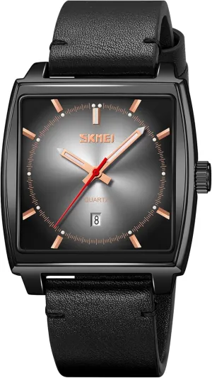 Watch Waterproof Analog Quartz Watch Ultra-Thin Large Dial Watch Leather Band Elegant Watch display Gifts for Men FANMIS Men's Retro Minimalism Square Watches Business Dress 