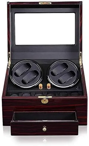 Watch Winder 4 6 excellent circulatory Watch Box with Japanese Motor and 4 Rotation Modes, with A Drawer Mechanical Watch Shaker Fiber 