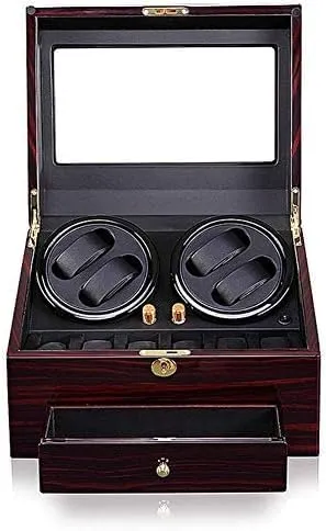 Watch Winder 4 6 excellent circulatory Watch Box with Japanese Motor and 4 Rotation Modes, with A Drawer Mechanical Watch Shaker Fiber 
