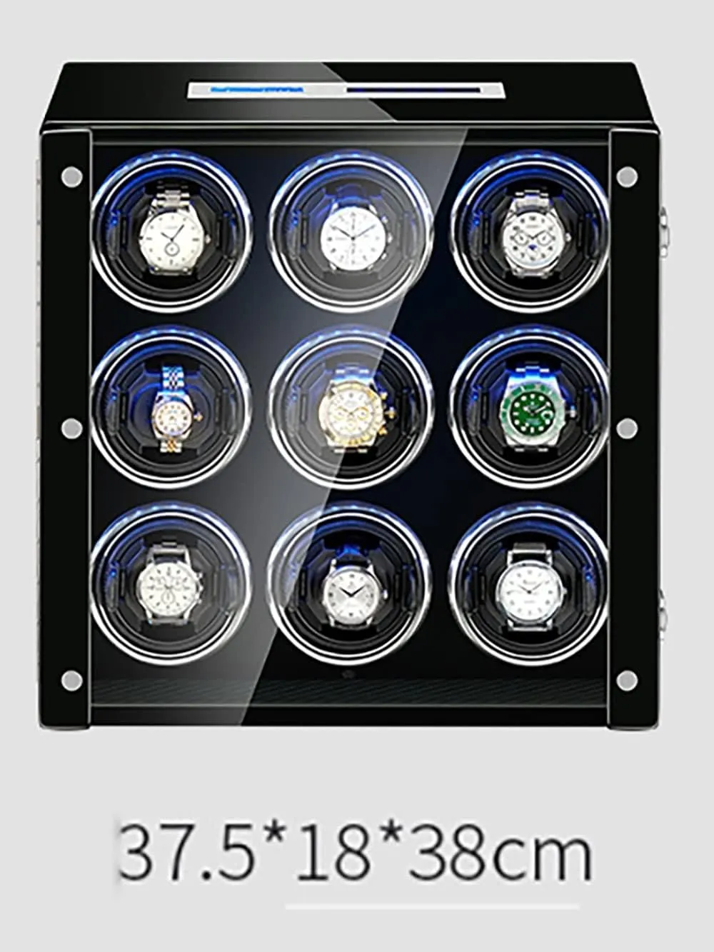 Watch Winder for 2 4 6 9 Watches with Remote Control LCD Touch Screen LED Illumination Watches Display Box culture Quiet Motor Self Winding Watch Rotator Box (A 9 0) Luxury 